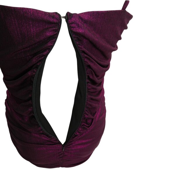 Lulus Ruched Shimmer Mini Dress Magenta Size XL - Picture 7 of 10